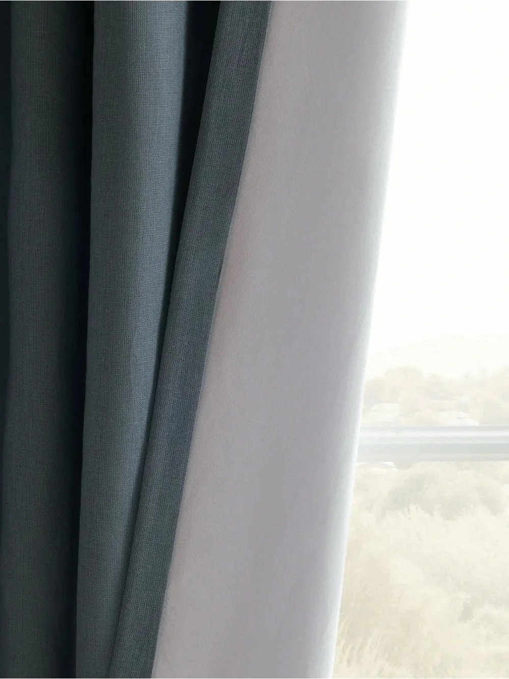 NWOT Quince 48x96 Blue Linen Blackout Drapery Panel - Each Panel is 102